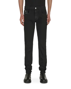 6 Pocket Skinny Denim Pants Black