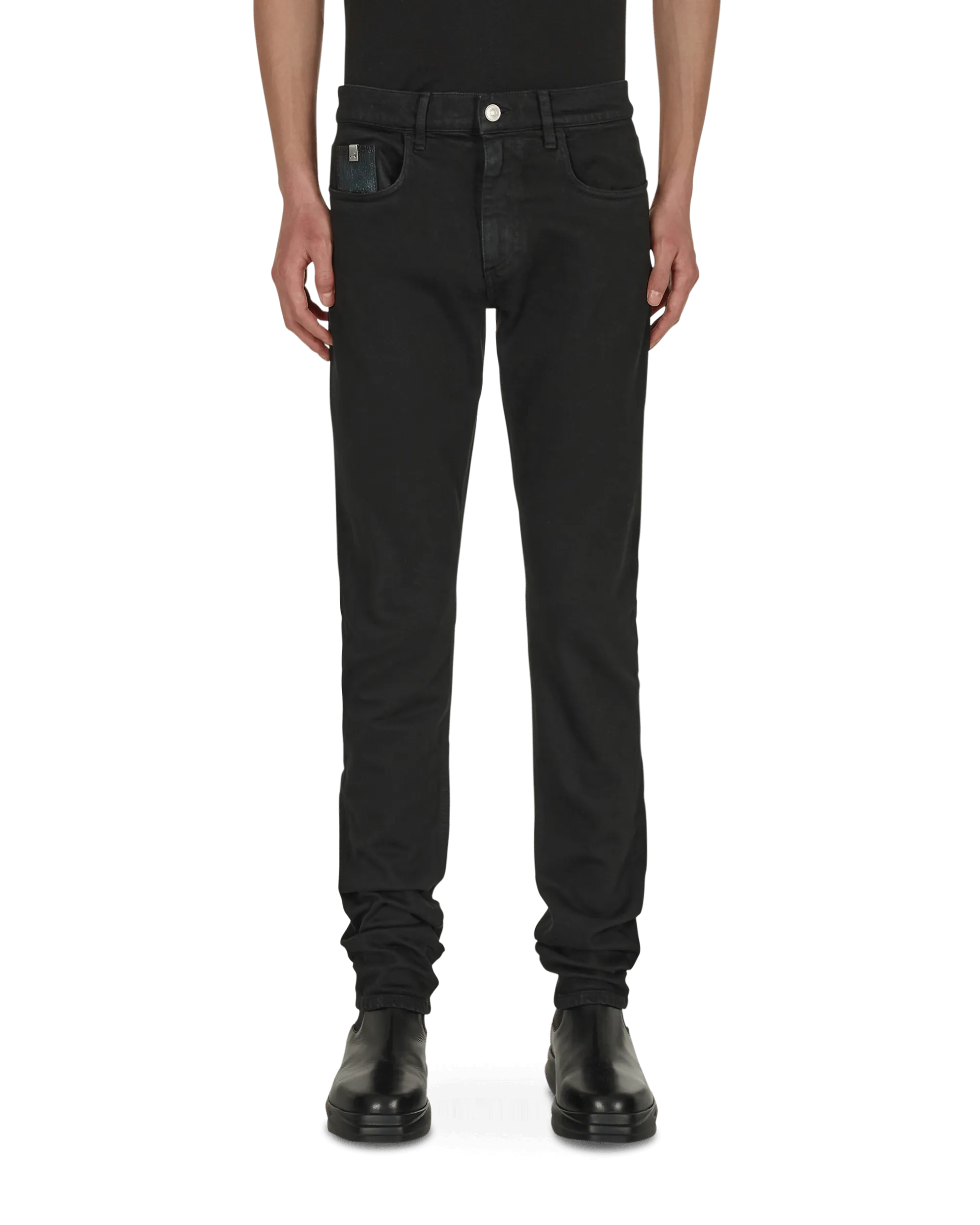 6 Pocket Skinny Denim Pants Black