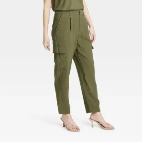 A New Day Women's Plus Wide Leg Ankle Length Cargo Pants