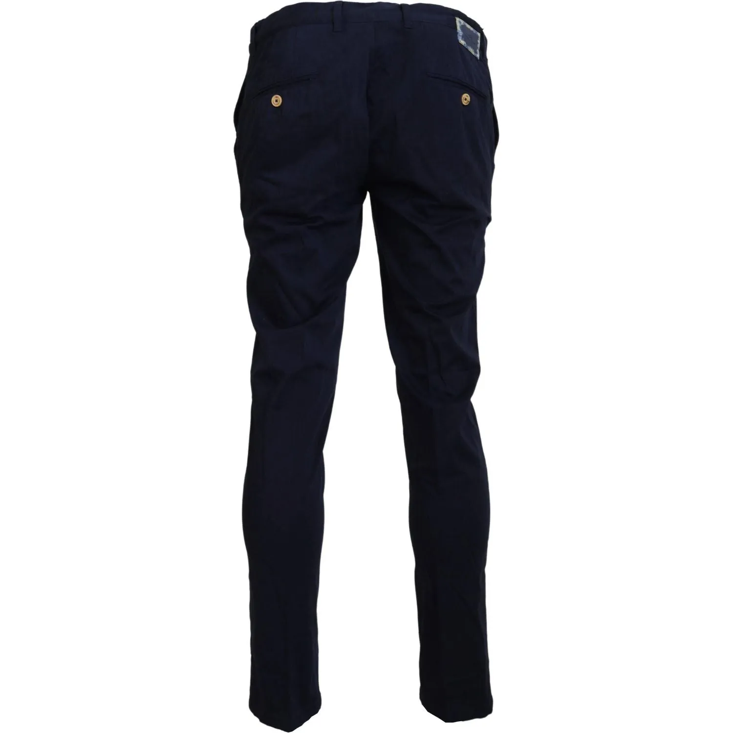 Domenico Tagliente Elegant Dark Blue Slim Chino Pants