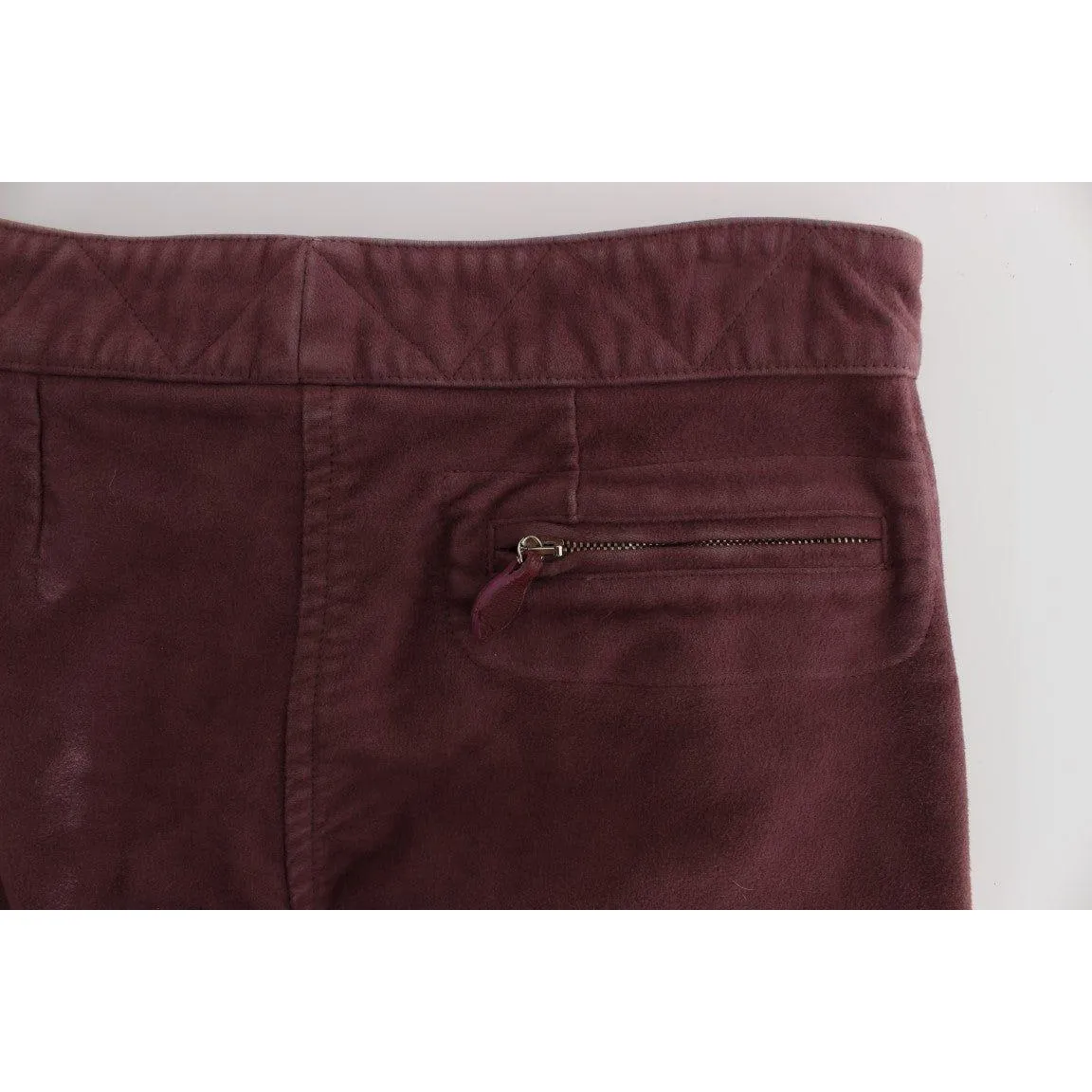 Ermanno Scervino Chic Bordeaux Capri Cropped Cargo Pants