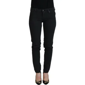 Ermanno Scervino Chic Low Waist Black Skinny Jeans