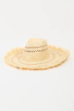 Fame Openwork Raw Hem Weave Hat