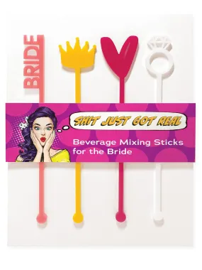 Funny Bridal/Bachelorette Acrylic Drink Stirrers (Set of 4)