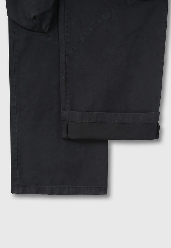 GARMENT-DYED GABARDINE WIDE CARGO PANTS