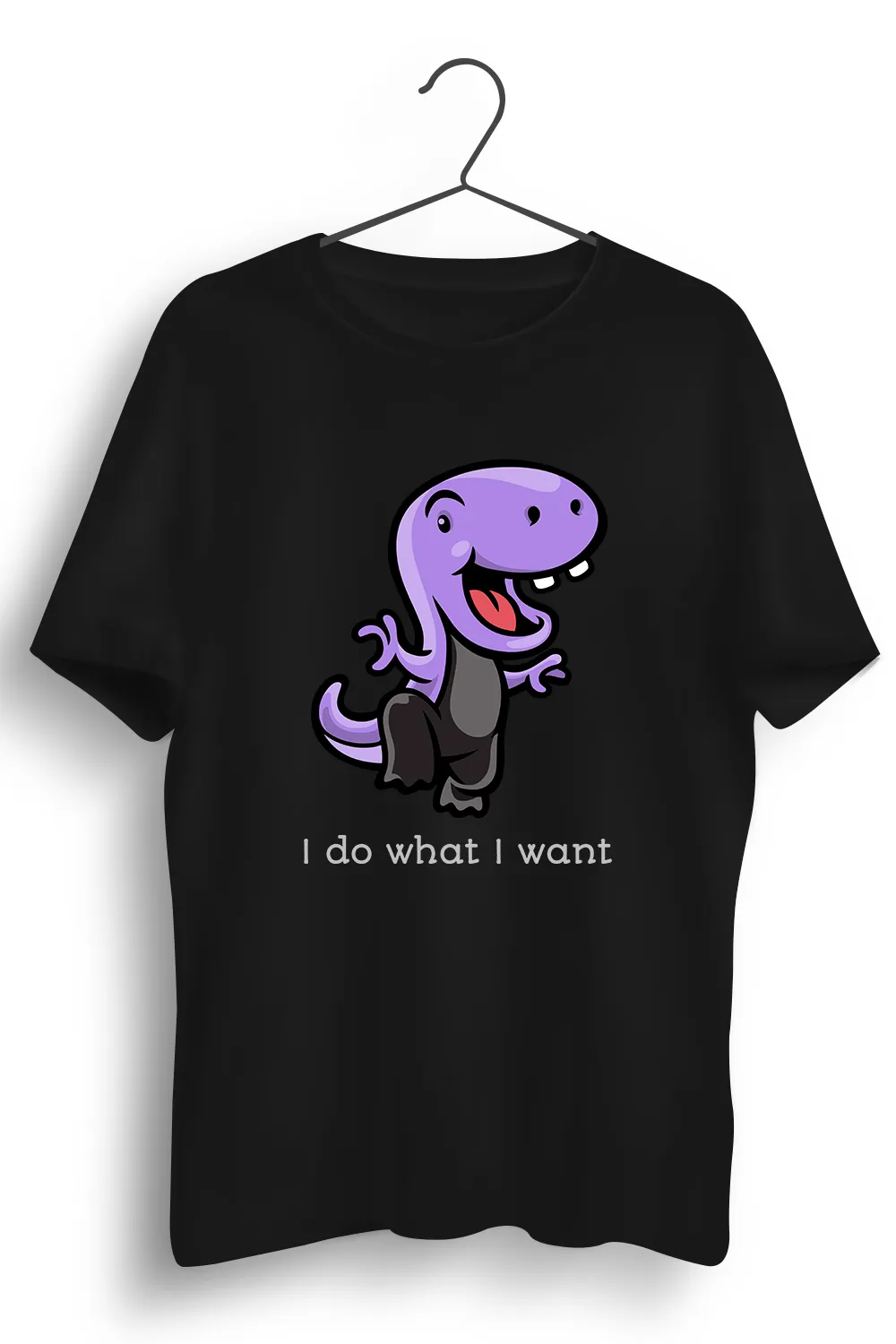 I Do What I Want Graphic Printed Black Tshirt