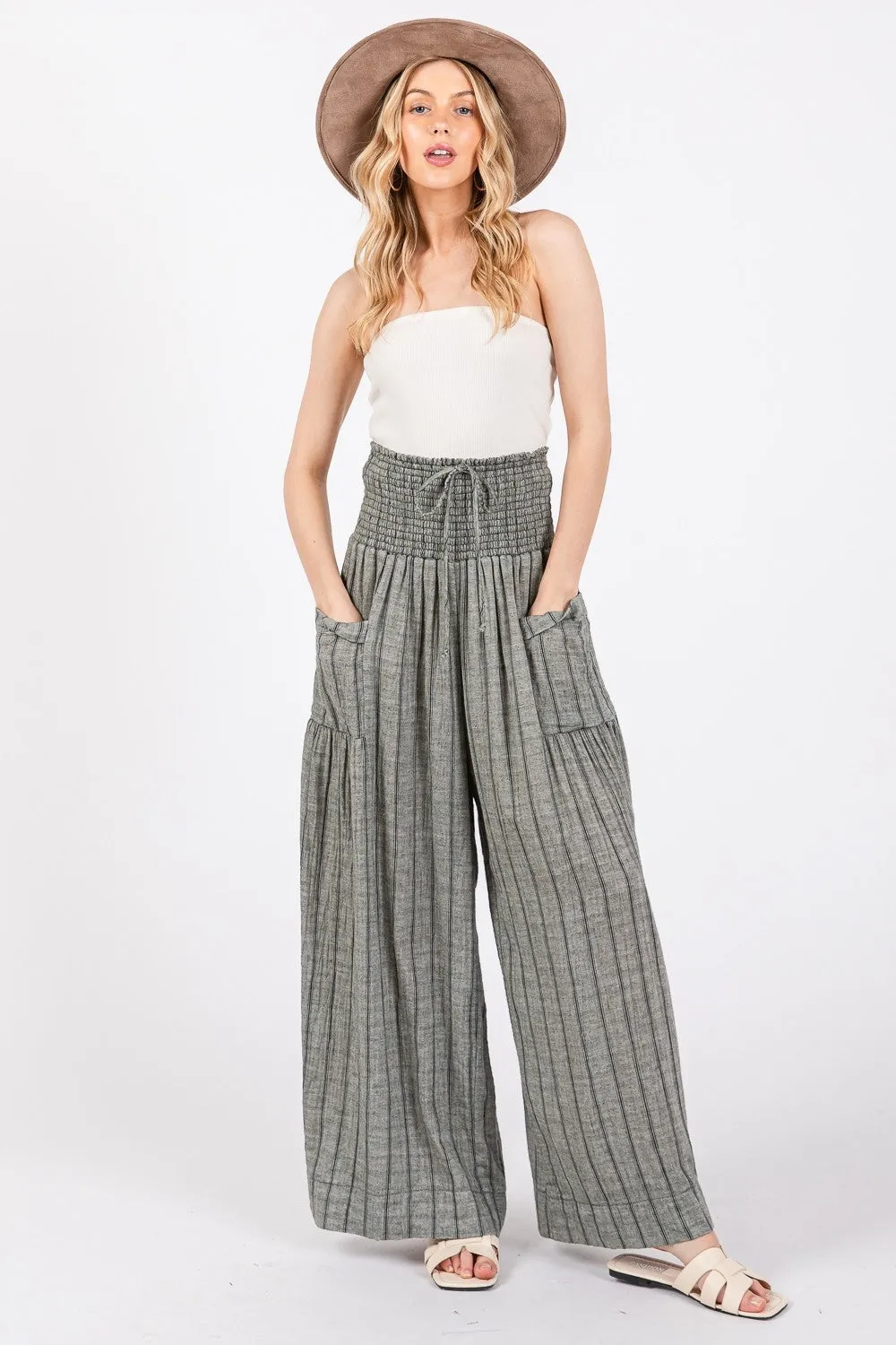 SAGE   FIG Cotton Gauze Wash Stripe Pants