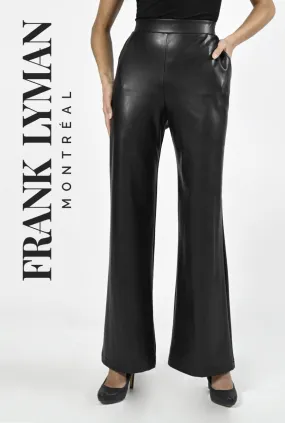 STRAIGHT LEG FAUX LEATHER PULL ON PANT