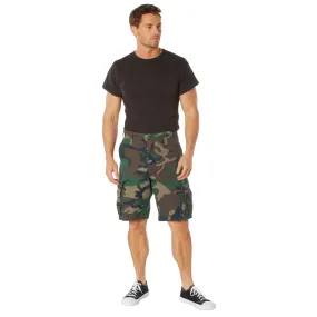 Woodland Camouflage - Military Vintage Paratrooper Cargo Shorts